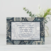 Bar Mitzvah Abstracte achtergrond Design Blauw Wit Kaart (Staand voorkant)