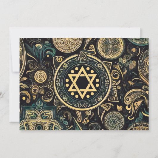 Bar Mitzvah Abstracte achtergrond ontwerp blauw be Kaart (Achterkant)