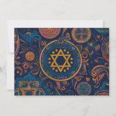 Bar Mitzvah Abstracte achtergrond ontwerpuitnodigi Kaart (Achterkant)