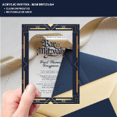 BAR MITZVAH Acryl Navy Gold Luxe Minimalist Acryl Uitnodigingen