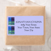Bar Mitzvah Adres Label: Indigo-Blue Hamsa Etiket (Insitu)