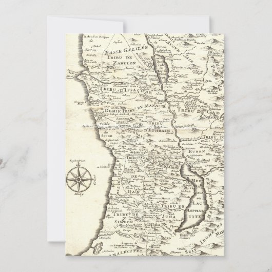 Bar Mitzvah Ancient Map Tribes of Israel Kaart (Voorkant)