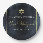 Bar Mitzvah Aquarel Papieren Borden | Abstract Papieren Bordje (Voorkant)