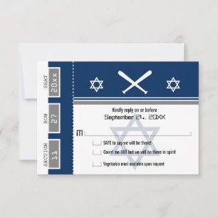 Bar Mitzvah Baseball Ticket RSVP Kaart