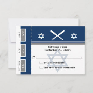 Bar Mitzvah Baseball Ticket RSVP Kaartje