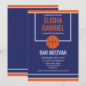 Bar Mitzvah  Basketball Uitnodiging (Voorkant / Achterkant)