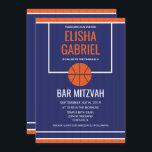 Bar Mitzvah  Basketball Uitnodiging<br><div class="desc">Viel je niet-kleintje dat ouder wordt. Nodig je familie uit om te zien hoe de challah gesneden wordt met deze aangepaste basketbal geïnspireerde bar mitzvah uitnodiging. //RSVP-KAART AANPASSEN IN SHOP//</div>