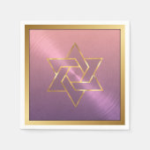 Bar Mitzvah/Bat Mitzvah Davidster Paars Roze Servetten (Voorkant)