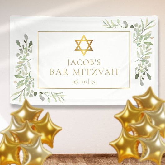 Bar Mitzvah Bat Mitzvah Groene Viering Spandoek