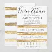 Bar Mitzvah Bat Mitzvah Sla de datum op Save The Date (Voorkant / Achterkant)