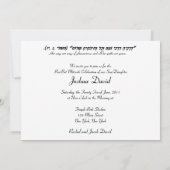 Bar Mitzvah/Bat Mitzvah Uitnodiging (Achterkant)