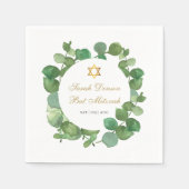 Bar Mitzvah Bat Mitzvah Waterverf Greenery Servet (Voorkant)