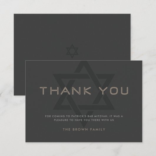Bar Mitzvah Bedankkaart (Voorkant / Achterkant)