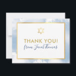 BAR MITZVAH bedankt gouden ster blauw waterverf<br><div class="desc">door kat massard >> kat@simplysweetPAPERIE.com <<<<< Een eenvoudige, stijlvolle manier om te zeggen bedankt aan uw gast voor het bijwonen van de BAR MITZVAH Setup van uw kind als sjabloon is het eenvoudig voor u om uw eigen details toe te voegen, of de aanpassingsknoop te drukken en u kunt tekst,...</div>