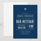 Bar Mitzvah Big Type Invitaties Kaart (Voorkant / Achterkant)