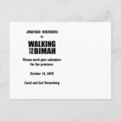 Bar Mitzvah Bimah Film Het Briefkaart van de datum (Achterkant)