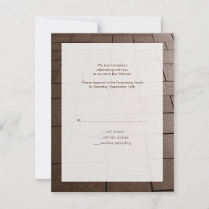 Bar Mitzvah Bimah Movie RSVP Reply Card Kaartje