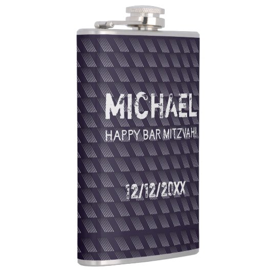 Bar Mitzvah Birthday Modern Pattern Heupfles (Rechts)