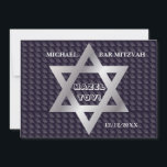Bar Mitzvah Birthday Modern Pattern Kaart<br><div class="desc">Happy Bar Mitzvah Birthday Modern Pattern Design met text sjabloon/ Monogram / Navy Blue color / Religious Event Celebration</div>