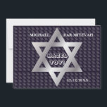 Bar Mitzvah Birthday Modern Pattern Kaart<br><div class="desc">Happy Bar Mitzvah Birthday Modern Pattern Design met text sjabloon/ Monogram / Navy Blue color / Religious Event Celebration</div>