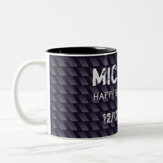Bar Mitzvah Birthday Modern Pattern Tweekleurige Koffiemok (Links)