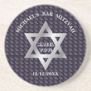 Bar Mitzvah Birthday Modern Pattern Zandsteen Onderzetter