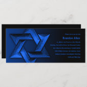 Bar Mitzvah Black en Blue Star van David Kaart (Voorkant / Achterkant)