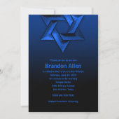Bar Mitzvah Black en Blue Star van David Kaart (Voorkant)