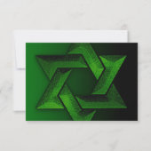 Bar Mitzvah Black en Green Star van David RSVP (Voorkant)