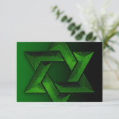 Bar Mitzvah Black en Green Star van David RSVP (Staand voorkant)