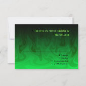 Bar Mitzvah Black en Green Waves RSVP (Voorkant)