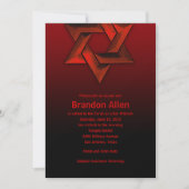 Bar Mitzvah Black en Red Star van David Kaart (Voorkant)