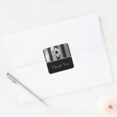 Bar Mitzvah Black en Silver Stripe Star van David Vierkante Sticker (Envelop)