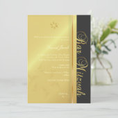 Bar Mitzvah/black/faux goud Kaart (Staand voorkant)