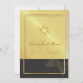 Bar Mitzvah/black/faux goud Kaart (Achterkant)