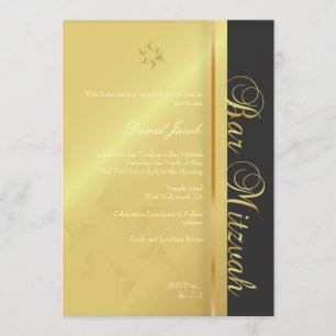 Bar Mitzvah/black/faux goud Kaart