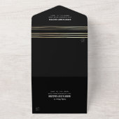 Bar Mitzvah Black Gold Foil Script Tallit Party All In One Uitnodiging (Buitenkant)