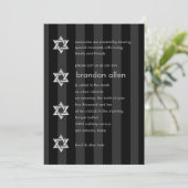 Bar Mitzvah Black Stripe Silver Star Kaart (Staand voorkant)