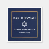 Bar Mitzvah Blauw en Goud Servet (Voorkant)