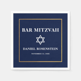 Bar Mitzvah Blauw en Goud Servet