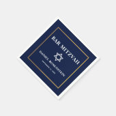 Bar Mitzvah Blauw en Goud Servet (Hoek)