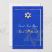 Bar Mitzvah/blauw/goud Kaart (Achterkant)