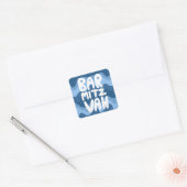 BAR MITZVAH Blauw Wavy Stripes Vierkante Sticker (Envelop)