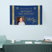 Bar Mitzvah Blauw Welkom Mazel Tov Banner (Beurs)