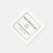 Bar Mitzvah Blauw Wit Goud Servet (Hoek)