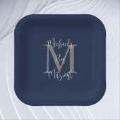Bar Mitzvah Blauw Wit Grijs Naam Monogram Papieren Bordje