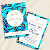 Bar Mitzvah Blauwe Ster van David Joodse Uitnodigi Kaart