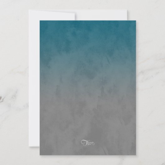 Bar Mitzvah Blauwgroen Blue Star van David Ombre Kaart (Achterkant)