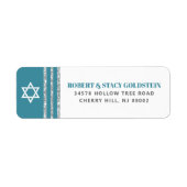Bar Mitzvah Blauwgroen Silver Tallit vet retouradr Etiket (Voorkant)