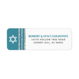 Bar Mitzvah Blauwgroen Silver Tallit vet retouradr Etiket